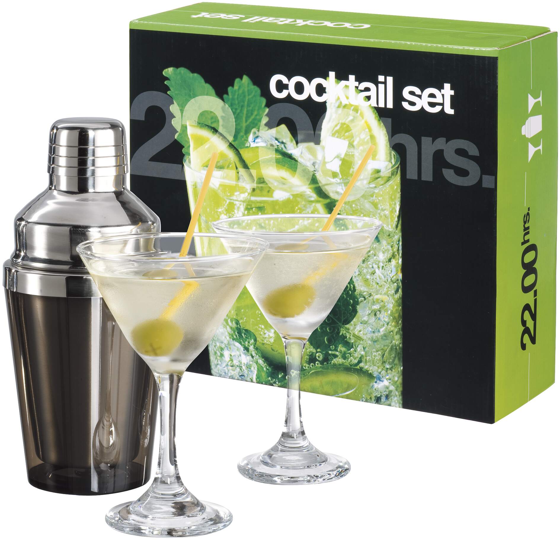 Set Cocktail in Acciao Inox con bicchieri mod. PEF 900